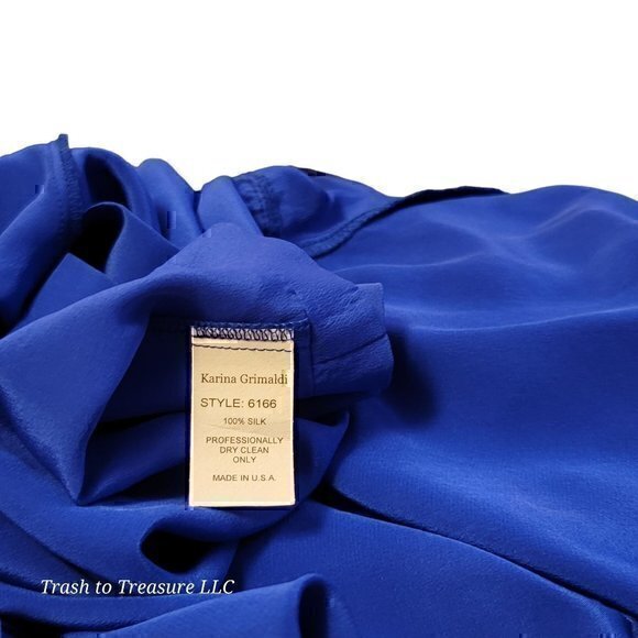 Silk Romper Karina Grimaldi Blue L - Picture 12 of 13